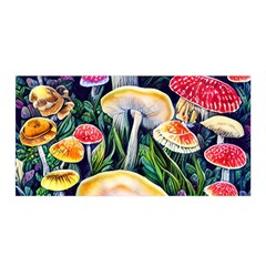 Woodsy Mushroom Design Foresty Satin Wrap 35  X 70  by GardenOfOphir