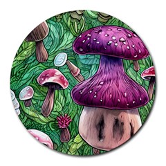 Foraging In The Forest Round Mousepad by GardenOfOphir