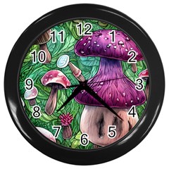 Foraging In The Forest Wall Clock (black) by GardenOfOphir