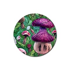 Foraging In The Forest Rubber Round Coaster (4 Pack) by GardenOfOphir