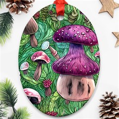 Foraging In The Forest Oval Ornament (two Sides) by GardenOfOphir