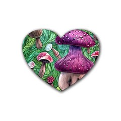 Foraging In The Forest Rubber Coaster (heart) by GardenOfOphir