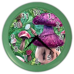 Foraging In The Forest Color Wall Clock by GardenOfOphir