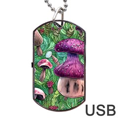 Foraging In The Forest Dog Tag Usb Flash (one Side) by GardenOfOphir