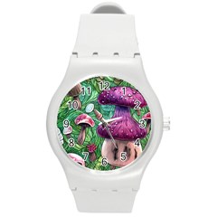 Foraging In The Forest Round Plastic Sport Watch (m) by GardenOfOphir