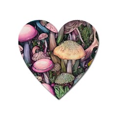 Mushroom Magic Heart Magnet by GardenOfOphir