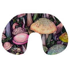 Mushroom Magic Travel Neck Pillow by GardenOfOphir