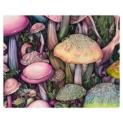 Mushroom Magic One Side Premium Plush Fleece Blanket (medium)