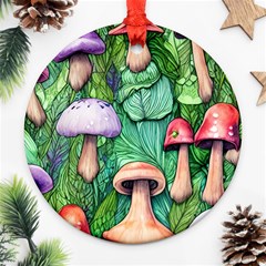 Tiny Toadstools Ornament (round) by GardenOfOphir