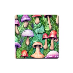 Tiny Toadstools Square Magnet by GardenOfOphir