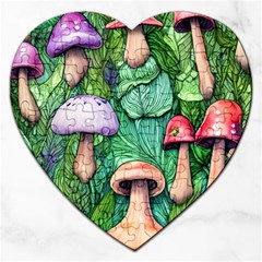 Tiny Toadstools Jigsaw Puzzle (heart) by GardenOfOphir