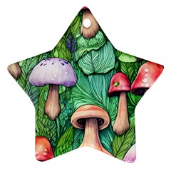 Tiny Toadstools Star Ornament (two Sides) by GardenOfOphir