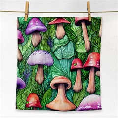 Tiny Toadstools Face Towel by GardenOfOphir