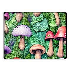 Tiny Toadstools One Side Fleece Blanket (small) by GardenOfOphir