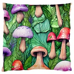 Tiny Toadstools Large Cushion Case (two Sides) by GardenOfOphir