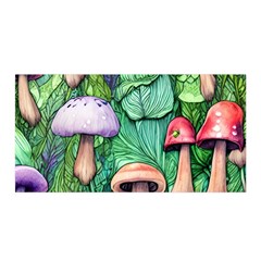 Tiny Toadstools Satin Wrap 35  X 70  by GardenOfOphir