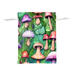 Tiny Toadstools Lightweight Drawstring Pouch (l) by GardenOfOphir