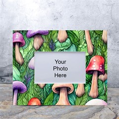 Tiny Toadstools White Tabletop Photo Frame 4 x6  by GardenOfOphir