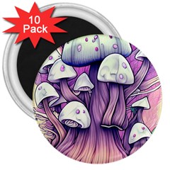 Forestcore Mushroom 3  Magnets (10 Pack)  by GardenOfOphir