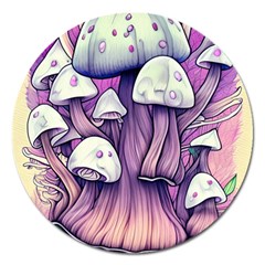 Forestcore Mushroom Magnet 5  (round) by GardenOfOphir