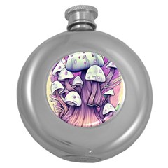 Forestcore Mushroom Round Hip Flask (5 Oz) by GardenOfOphir