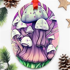 Forestcore Mushroom Oval Ornament (two Sides) by GardenOfOphir