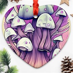 Forestcore Mushroom Heart Ornament (two Sides)