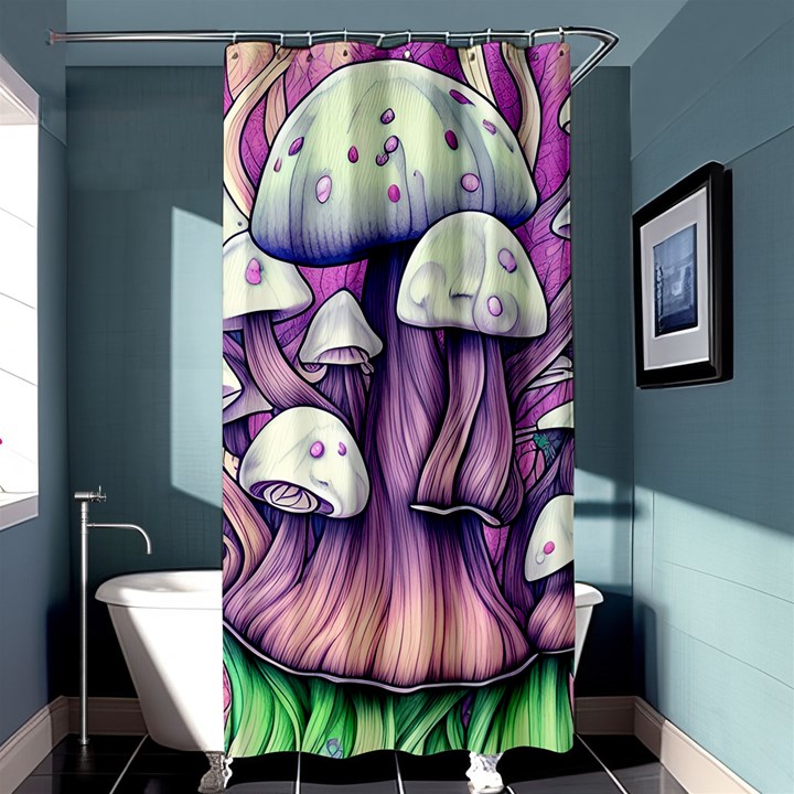 Forestcore Mushroom Shower Curtain 36  x 72  (Stall) 