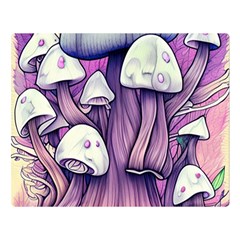 Forestcore Mushroom One Side Premium Plush Fleece Blanket (large)