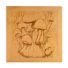 Forestcore Mushroom Wood Photo Frame Cube