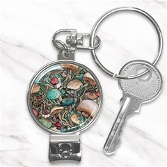 Tiny Forest Mushrooms Nail Clippers Key Chain