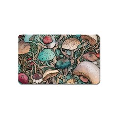 Tiny Forest Mushrooms Magnet (name Card) by GardenOfOphir