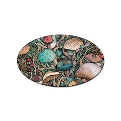 Tiny Forest Mushrooms Sticker Oval (10 Pack) by GardenOfOphir