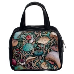 Tiny Forest Mushrooms Classic Handbag (two Sides) by GardenOfOphir