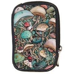 Tiny Forest Mushrooms Compact Camera Leather Case by GardenOfOphir