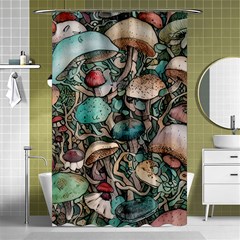 Tiny Forest Mushrooms Shower Curtain 48  X 72  (small)  by GardenOfOphir