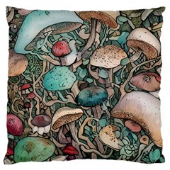 Tiny Forest Mushrooms Standard Premium Plush Fleece Cushion Case (one Side) by GardenOfOphir