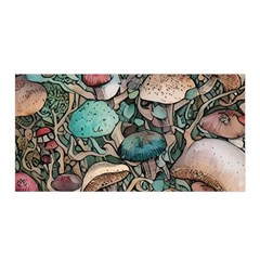 Tiny Forest Mushrooms Satin Wrap 35  X 70  by GardenOfOphir