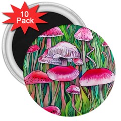 Forest Mushrooms 3  Magnets (10 Pack)  by GardenOfOphir