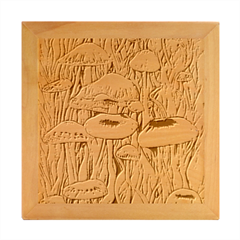 Forest Mushrooms Wood Photo Frame Cube