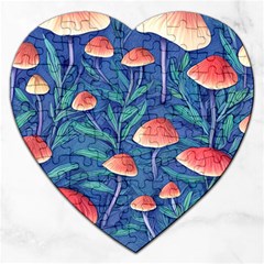 Witchy Mushrooms Jigsaw Puzzle (heart) by GardenOfOphir