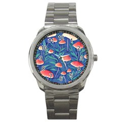 Witchy Mushrooms Sport Metal Watch by GardenOfOphir