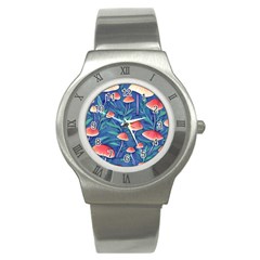 Witchy Mushrooms Stainless Steel Watch by GardenOfOphir