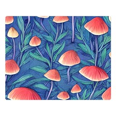 Witchy Mushrooms Premium Plush Fleece Blanket (large) by GardenOfOphir