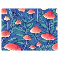 Witchy Mushrooms One Side Premium Plush Fleece Blanket (extra Small)