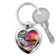 Goblin Mushrooms Key Chain (heart) by GardenOfOphir