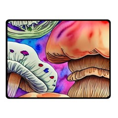 Goblin Mushrooms One Side Fleece Blanket (small) by GardenOfOphir