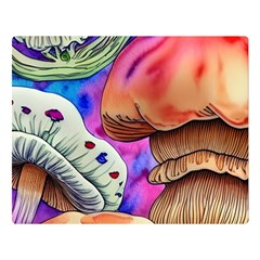 Goblin Mushrooms One Side Premium Plush Fleece Blanket (large) by GardenOfOphir