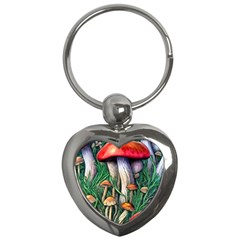 Forest Fairycore Mushroom Foraging Craft Key Chain (heart) by GardenOfOphir