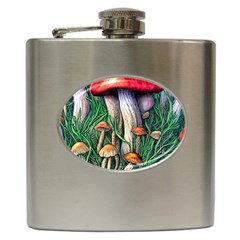 Forest Fairycore Mushroom Foraging Craft Hip Flask (6 Oz) by GardenOfOphir